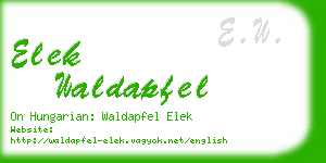 elek waldapfel business card